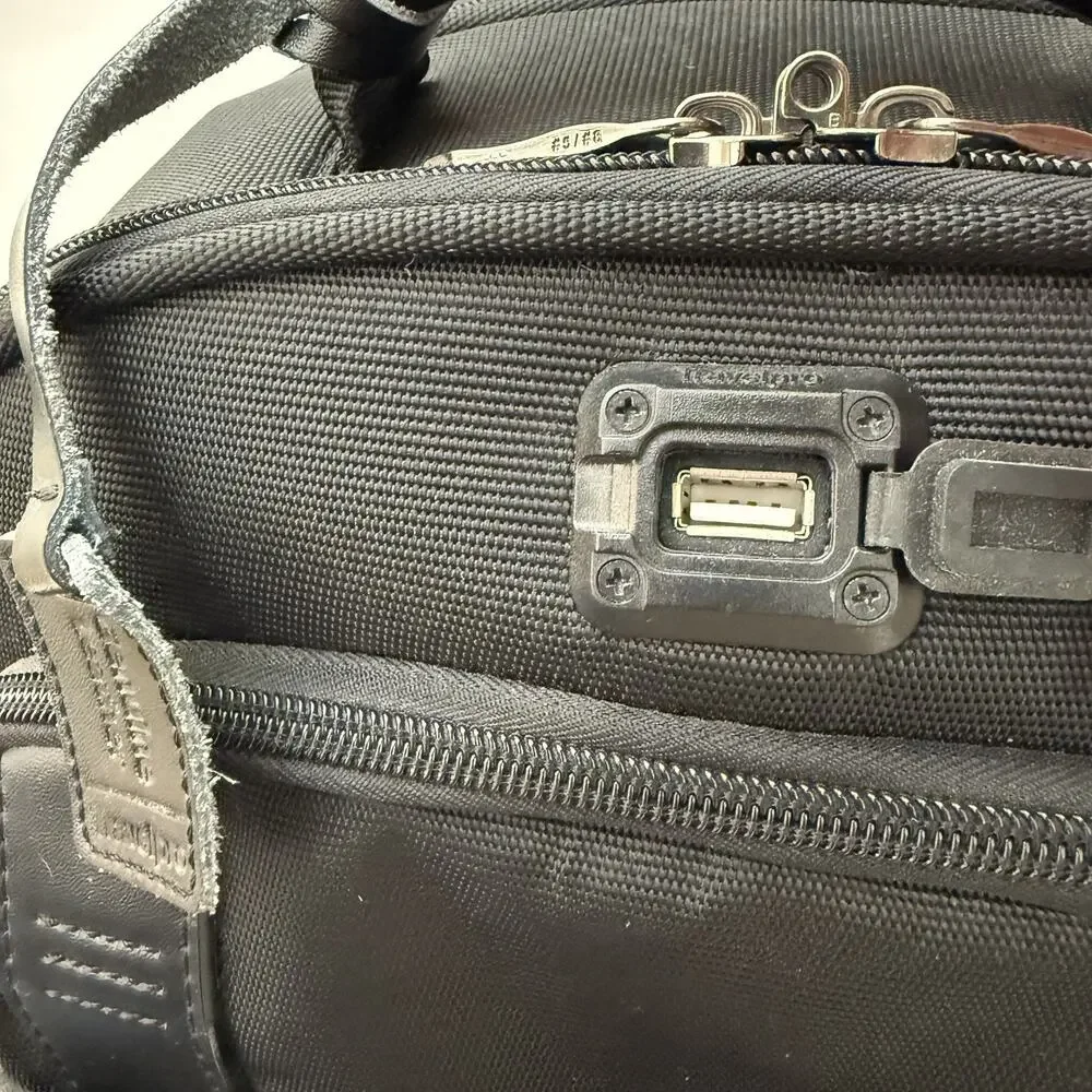 Travelpro Crew Executive Choice 2 Backpack Laptop RFID USB Leather Trim Like New